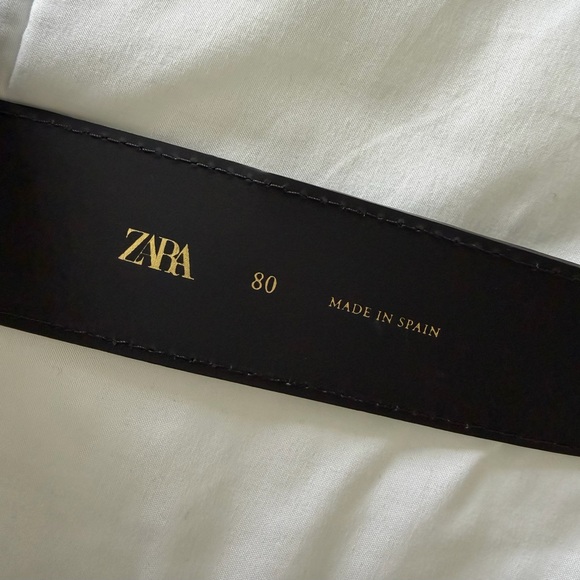 Zara Leather Brown Croc-Embossed Belt with Gold Buckle main image 10